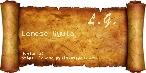 Lencse Gyula névjegykártya