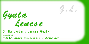 gyula lencse business card